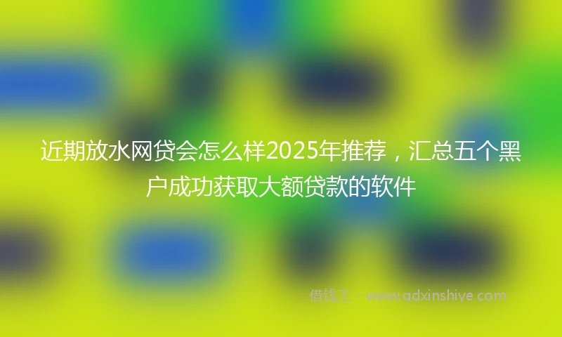 近期放水网贷会怎么样2025年推荐，汇总五个黑户成功获取大额贷款的软件