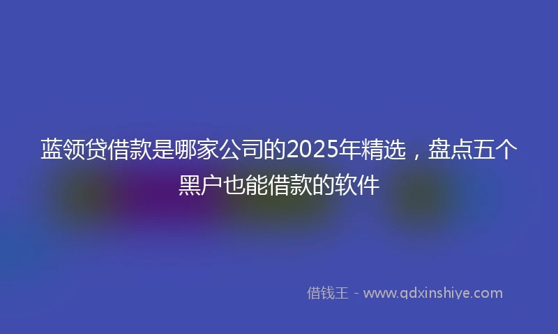 蓝领贷借款是哪家公司的2025年精选，盘点五个黑户也能借款的软件