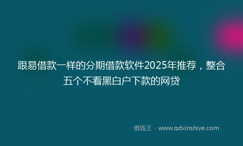 跟易借款一样的分期借款软件2025年推荐，整合五个不看黑白户下款的网贷