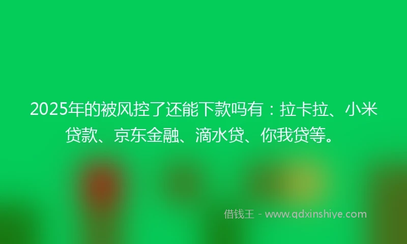 2025年的被风控了还能下款吗有：拉卡拉、小米贷款、京东金融、滴水贷、你我贷等。