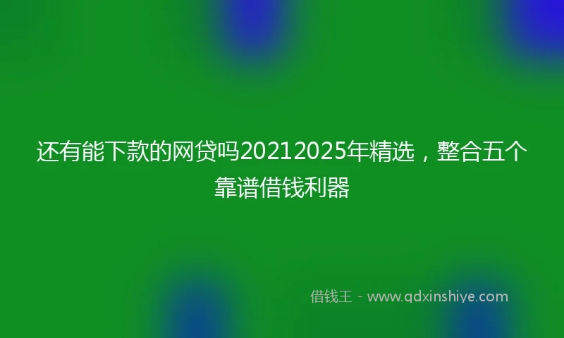 还有能下款的网贷吗20212025年精选，整合五个靠谱借钱利器