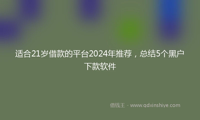 适合21岁借款的平台2024年推荐，总结5个黑户下款软件