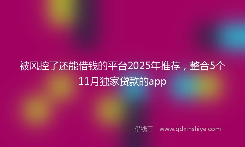 被风控了还能借钱的平台2025年推荐，整合5个11月独家贷款的app