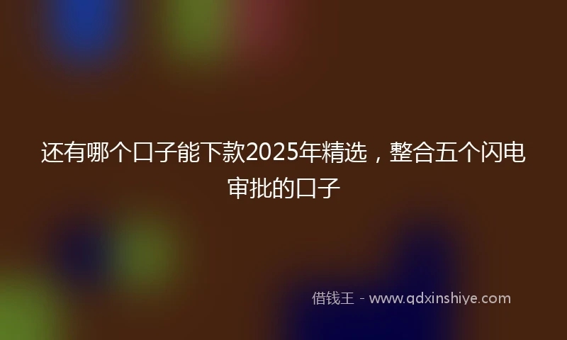 还有哪个口子能下款2025年精选，整合五个闪电审批的口子