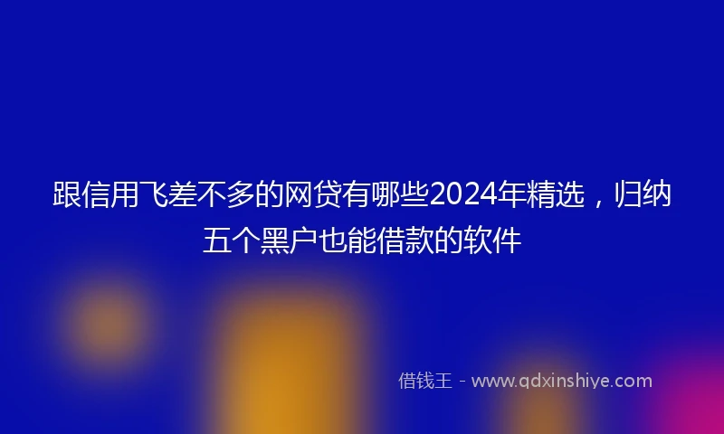 跟信用飞差不多的网贷有哪些2024年精选，归纳五个黑户也能借款的软件