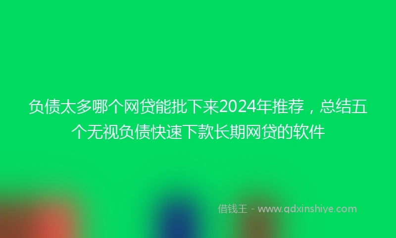 负债太多哪个网贷能批下来2024年推荐，总结五个无视负债快速下款长期网贷的软件