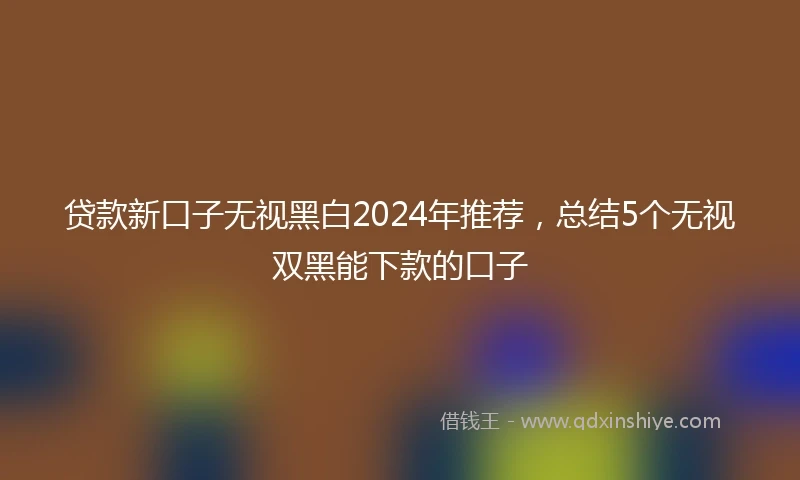 贷款新口子无视黑白2024年推荐，总结5个无视双黑能下款的口子