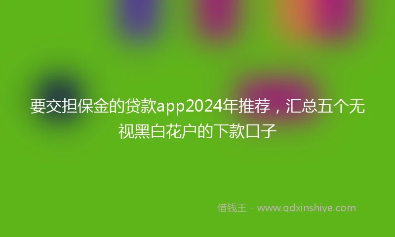 要交担保金的贷款app2024年推荐，汇总五个无视黑白花户的下款口子