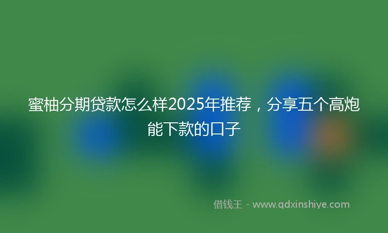 蜜柚分期贷款怎么样2025年推荐，分享五个高炮能下款的口子