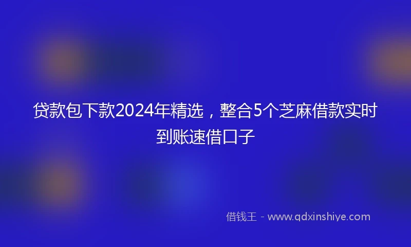 贷款包下款2024年精选，整合5个芝麻借款实时到账速借口子