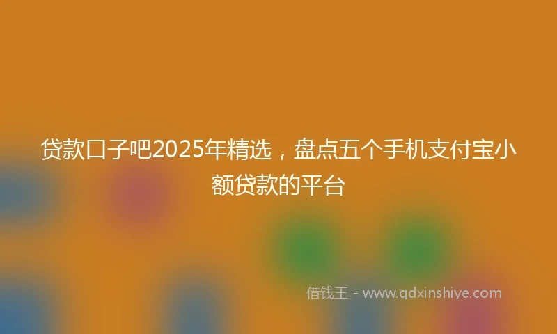 贷款口子吧2025年精选，盘点五个手机支付宝小额贷款的平台