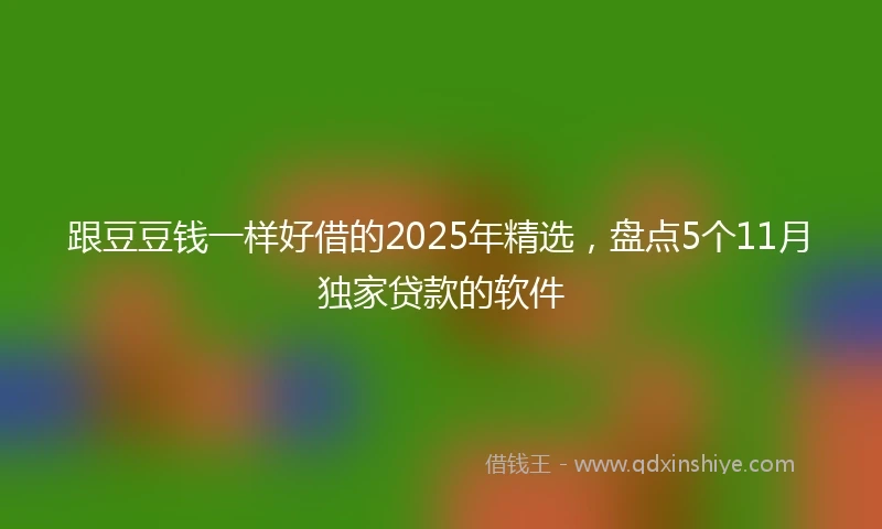跟豆豆钱一样好借的2025年精选，盘点5个11月独家贷款的软件