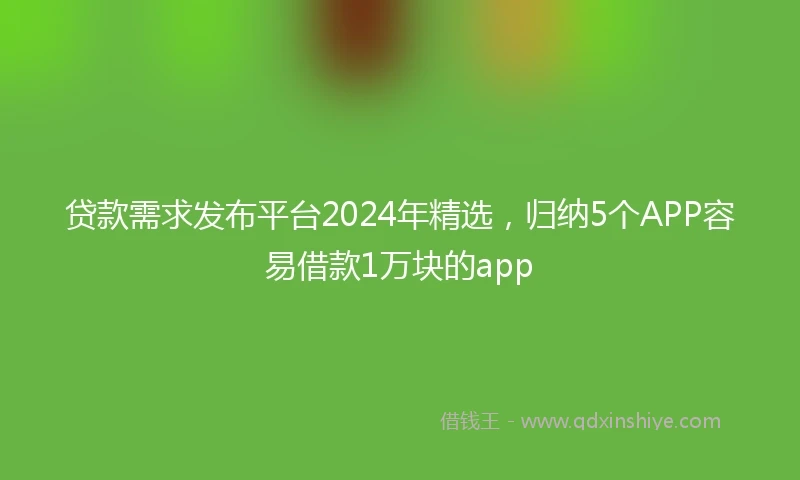 贷款需求发布平台2024年精选，归纳5个APP容易借款1万块的app