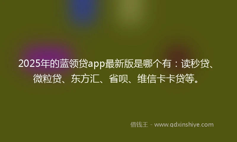 2025年的蓝领贷app最新版是哪个有：读秒贷、微粒贷、东方汇、省呗、维信卡卡贷等。