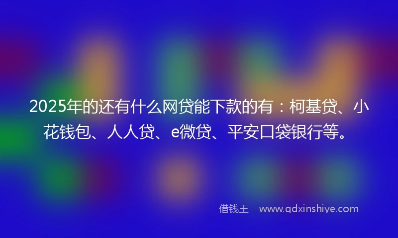 2025年的还有什么网贷能下款的有：柯基贷、小花钱包、人人贷、e微贷、平安口袋银行等。