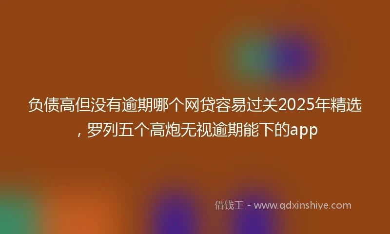负债高但没有逾期哪个网贷容易过关2025年精选，罗列五个高炮无视逾期能下的app