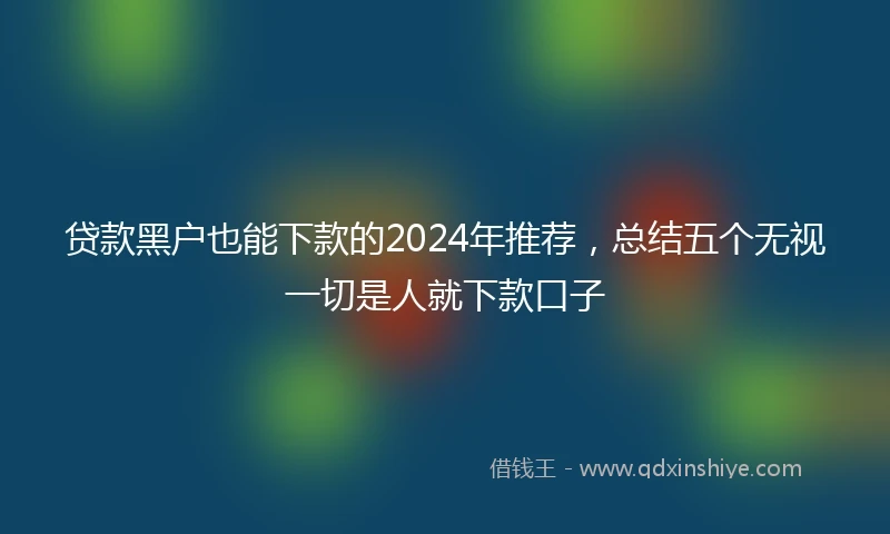 贷款黑户也能下款的2024年推荐，总结五个无视一切是人就下款口子