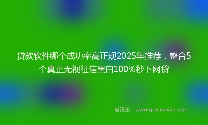 贷款软件哪个成功率高正规2025年推荐，整合5个真正无视征信黑白100%秒下网贷