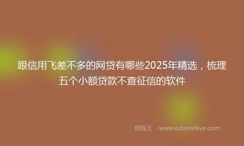跟信用飞差不多的网贷有哪些2025年精选，梳理五个小额贷款不查征信的软件
