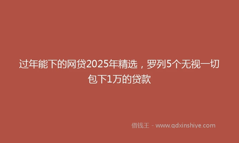 过年能下的网贷2025年精选，罗列5个无视一切包下1万的贷款