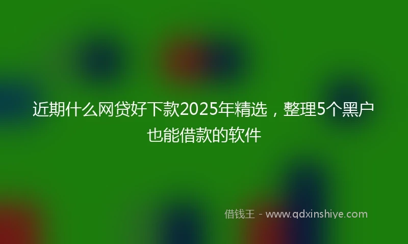 近期什么网贷好下款2025年精选，整理5个黑户也能借款的软件