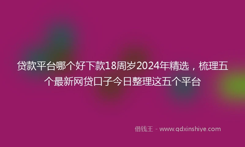 贷款平台哪个好下款18周岁2024年精选，梳理五个最新网贷口子今日整理这五个平台