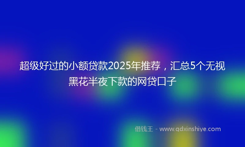 超级好过的小额贷款2025年推荐，汇总5个无视黑花半夜下款的网贷口子