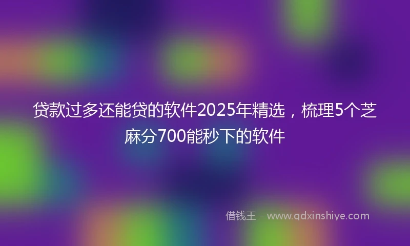 贷款过多还能贷的软件2025年精选，梳理5个芝麻分700能秒下的软件