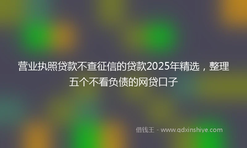 营业执照贷款不查征信的贷款2025年精选，整理五个不看负债的网贷口子