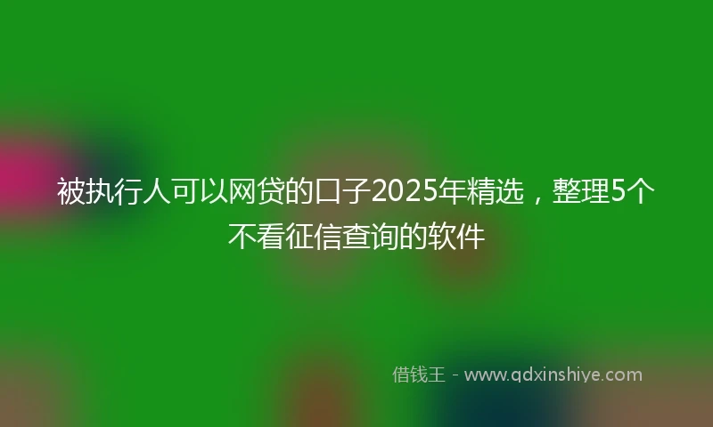 被执行人可以网贷的口子2025年精选，整理5个不看征信查询的软件