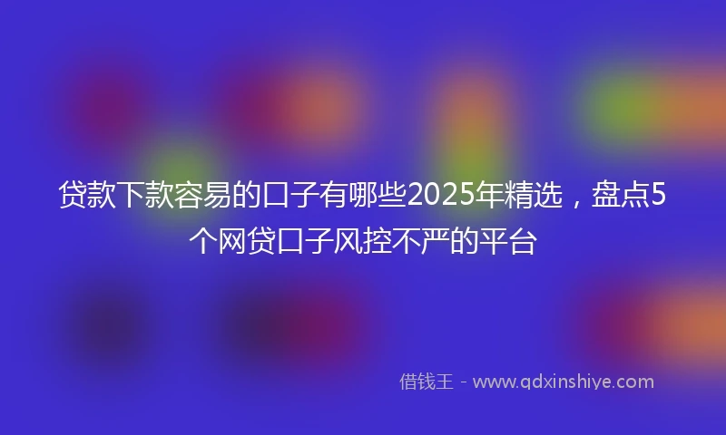 贷款下款容易的口子有哪些2025年精选，盘点5个网贷口子风控不严的平台