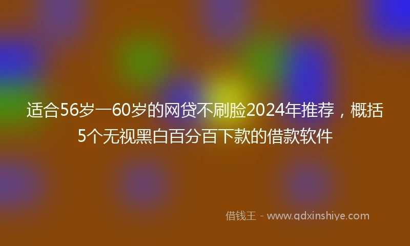 适合56岁一60岁的网贷不刷脸2024年推荐，概括5个无视黑白百分百下款的借款软件