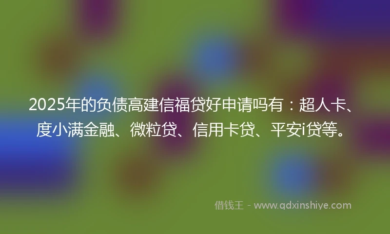 2025年的负债高建信福贷好申请吗有：超人卡、度小满金融、微粒贷、信用卡贷、平安i贷等。