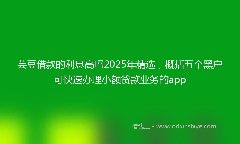 芸豆借款的利息高吗2025年精选，概括五个黑户可快速办理小额贷款业务的app