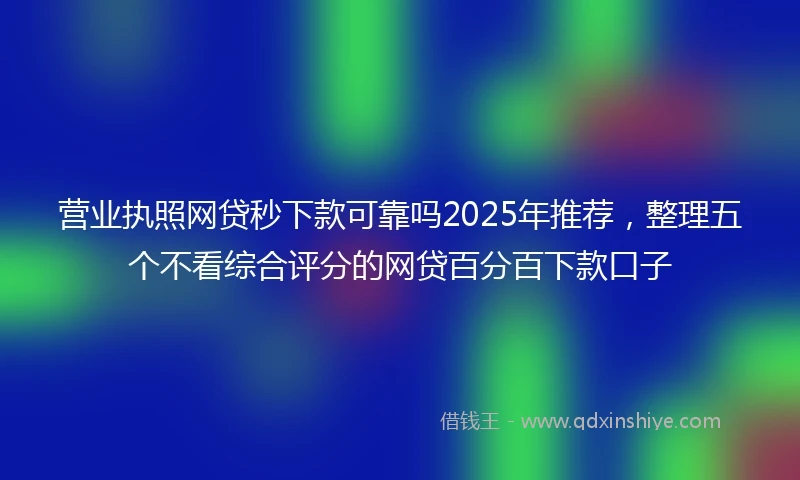 营业执照网贷秒下款可靠吗2025年推荐，整理五个不看综合评分的网贷百分百下款口子