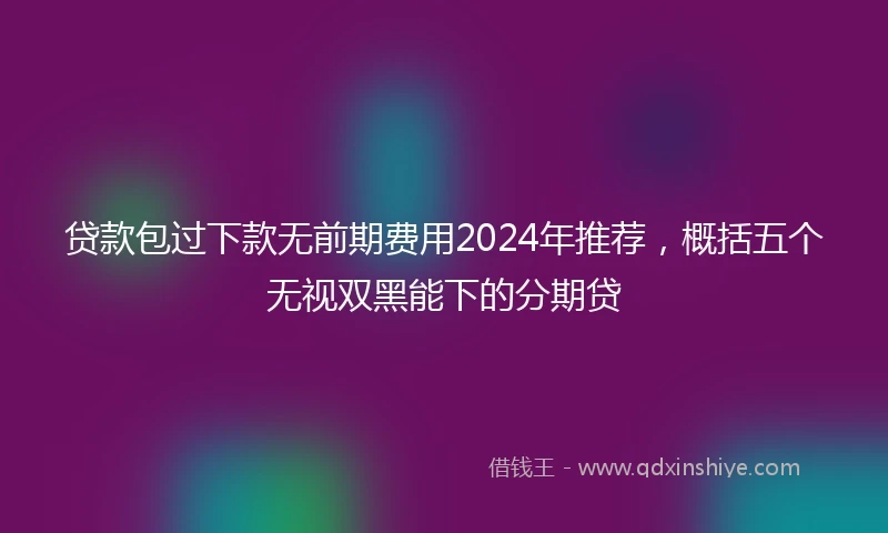 贷款包过下款无前期费用2024年推荐，概括五个无视双黑能下的分期贷
