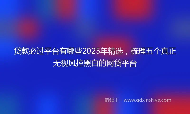 贷款必过平台有哪些2025年精选，梳理五个真正无视风控黑白的网贷平台