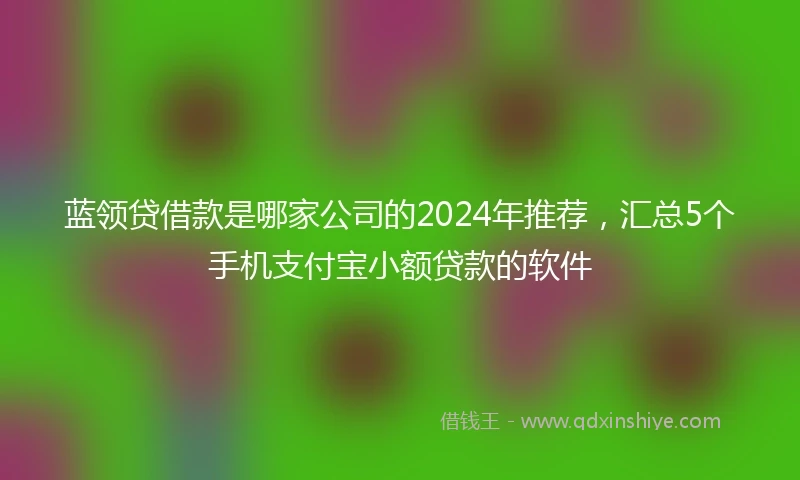 蓝领贷借款是哪家公司的2024年推荐，汇总5个手机支付宝小额贷款的软件