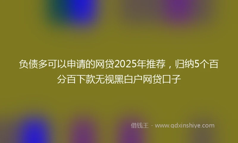 负债多可以申请的网贷2025年推荐，归纳5个百分百下款无视黑白户网贷口子