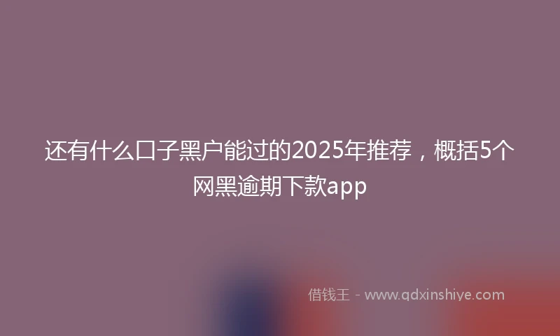 还有什么口子黑户能过的2025年推荐，概括5个网黑逾期下款app