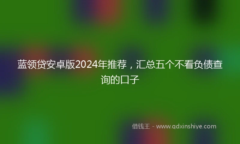 蓝领贷安卓版2024年推荐，汇总五个不看负债查询的口子