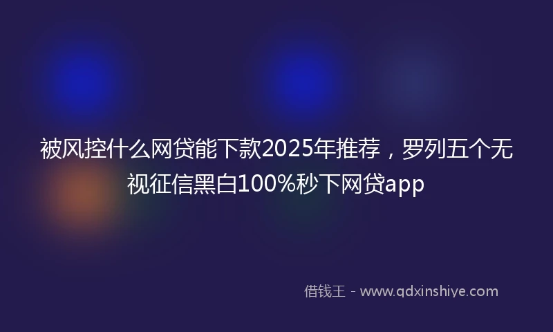 被风控什么网贷能下款2025年推荐，罗列五个无视征信黑白100%秒下网贷app