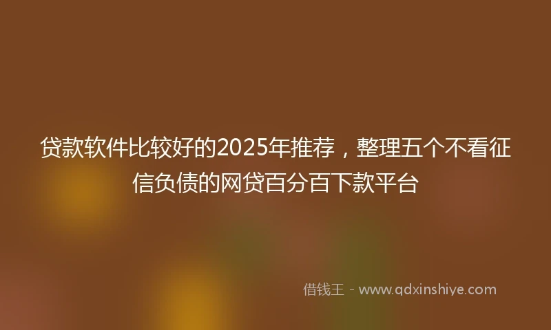 贷款软件比较好的2025年推荐，整理五个不看征信负债的网贷百分百下款平台