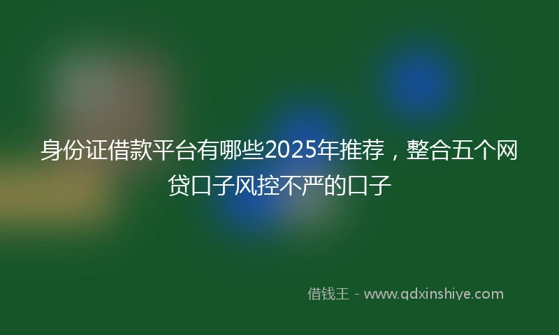 身份证借款平台有哪些2025年推荐，整合五个网贷口子风控不严的口子