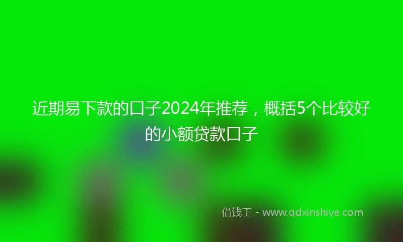 近期易下款的口子2024年推荐，概括5个比较好的小额贷款口子