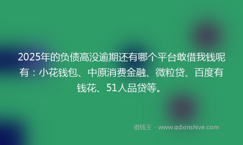2025年的负债高没逾期还有哪个平台敢借我钱呢有：小花钱包、中原消费金融、微粒贷、百度有钱花、51人品贷等。