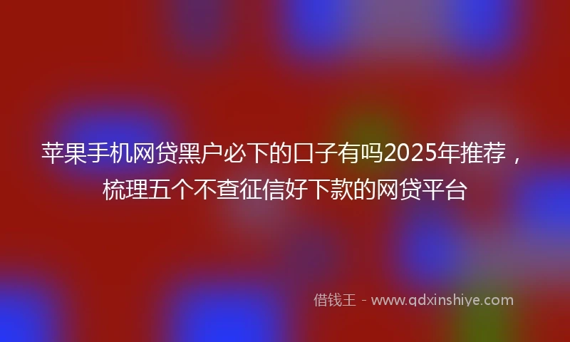 苹果手机网贷黑户必下的口子有吗2025年推荐，梳理五个不查征信好下款的网贷平台