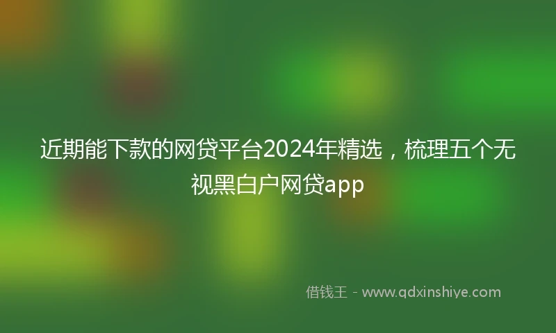 近期能下款的网贷平台2024年精选，梳理五个无视黑白户网贷app
