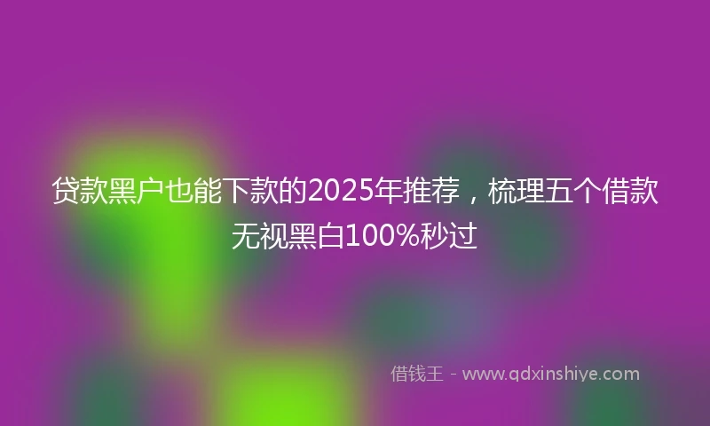 贷款黑户也能下款的2025年推荐，梳理五个借款无视黑白100%秒过