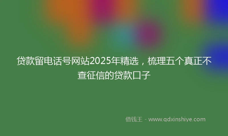 贷款留电话号网站2025年精选，梳理五个真正不查征信的贷款口子